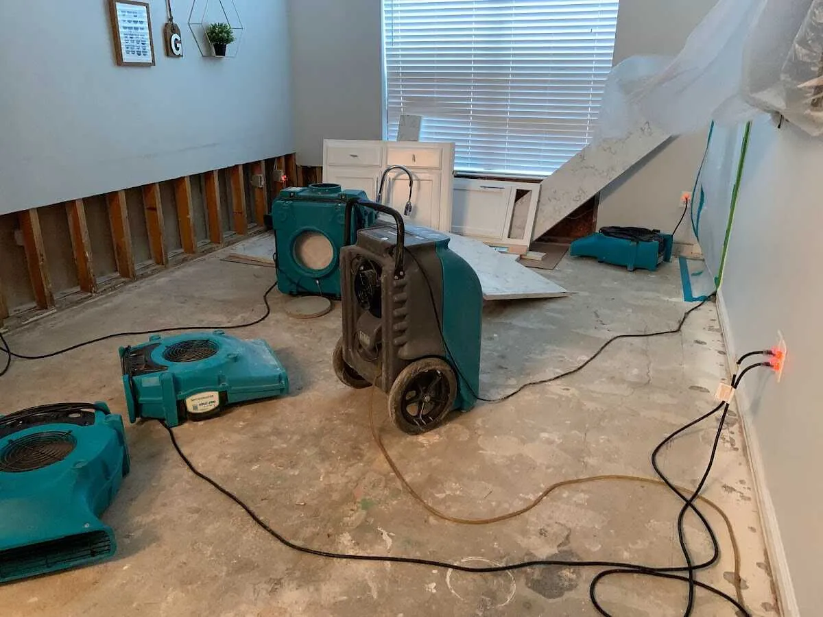 Dehumidifier in flood-cut room for Water Extraction & Removal in Lockwood